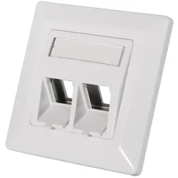 LogiLink Keystone Unterputzdose für 2 Keystone-Module, 45Grad Schrägauslass, Signalweiß