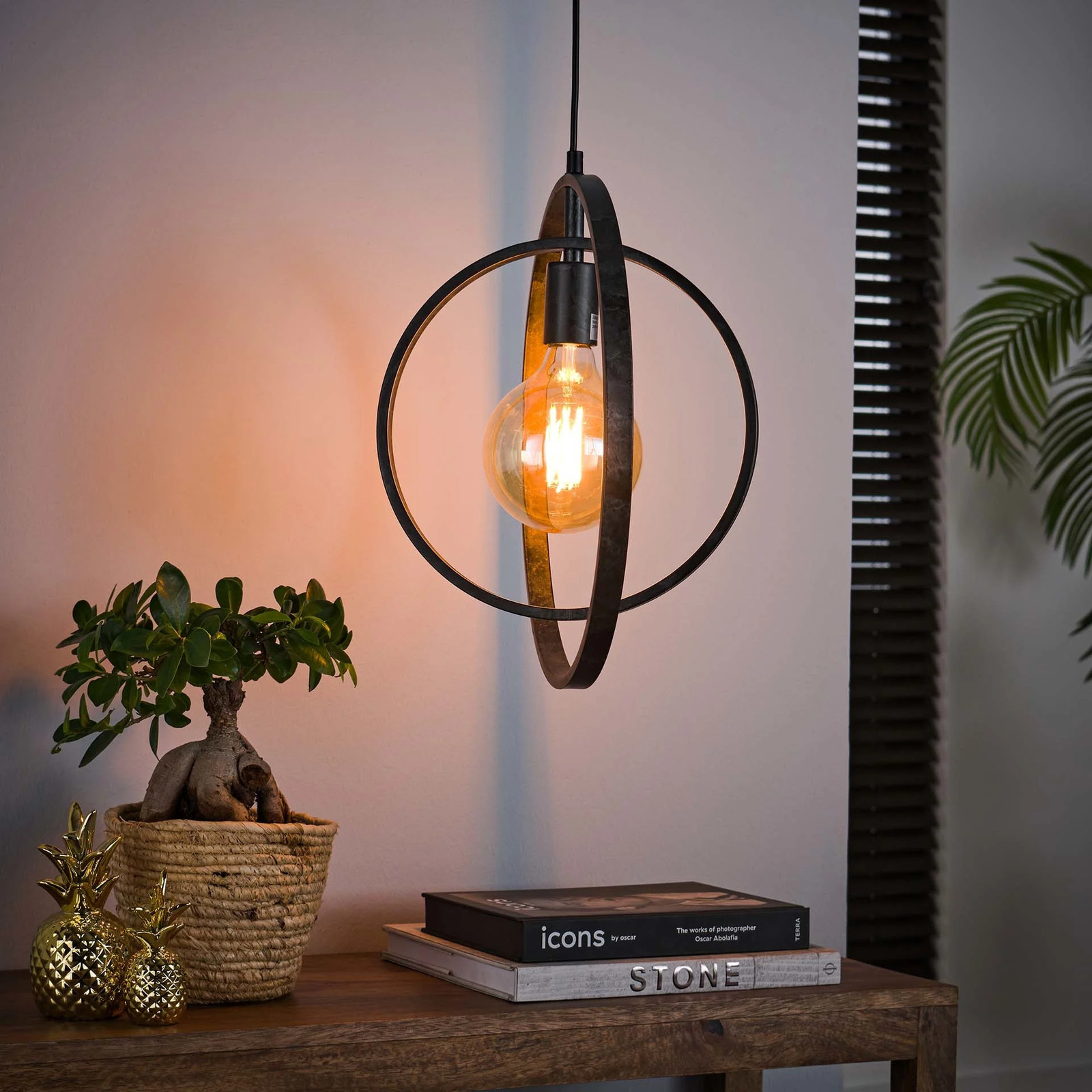WoonStijl Hanglamp Turn around - Industrieel Design - Zwart - Metaal
