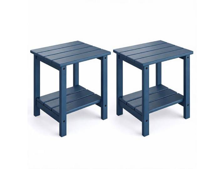 Lot de 2 tables basses extensionérieures Adirondack 2 niveaux en HDPE – Résistantes intempéries – Terrasse jardin piscine balcon