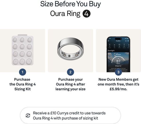 Oura Ring 4 Smart Ring - Silver, Size 12