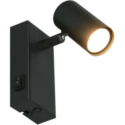Wandspot TARYN schwarz (BHT 14x14x6 cm) - BHT 14x14x6 cm