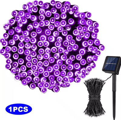 Inspire Curations 12M 100 LED Solar Fairy String Lights purple