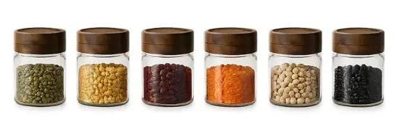 Mutfio Space Kruidenpotjesset 6 stuks 160 ml Acaciahout