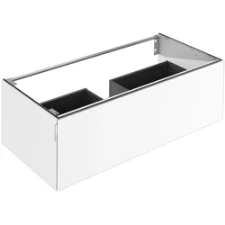 KEUCO Waschtischunterschrank mit Auszug „Edition 11 Art“ Weiß (Glas, satiniert), Weiß (Glas, satiniert), ohne Beleuchtung 1200 × 350 × 490 mm