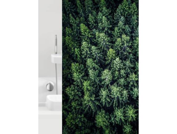 Grund Douchegordijn Foresta groen afmeting 180x200 cm