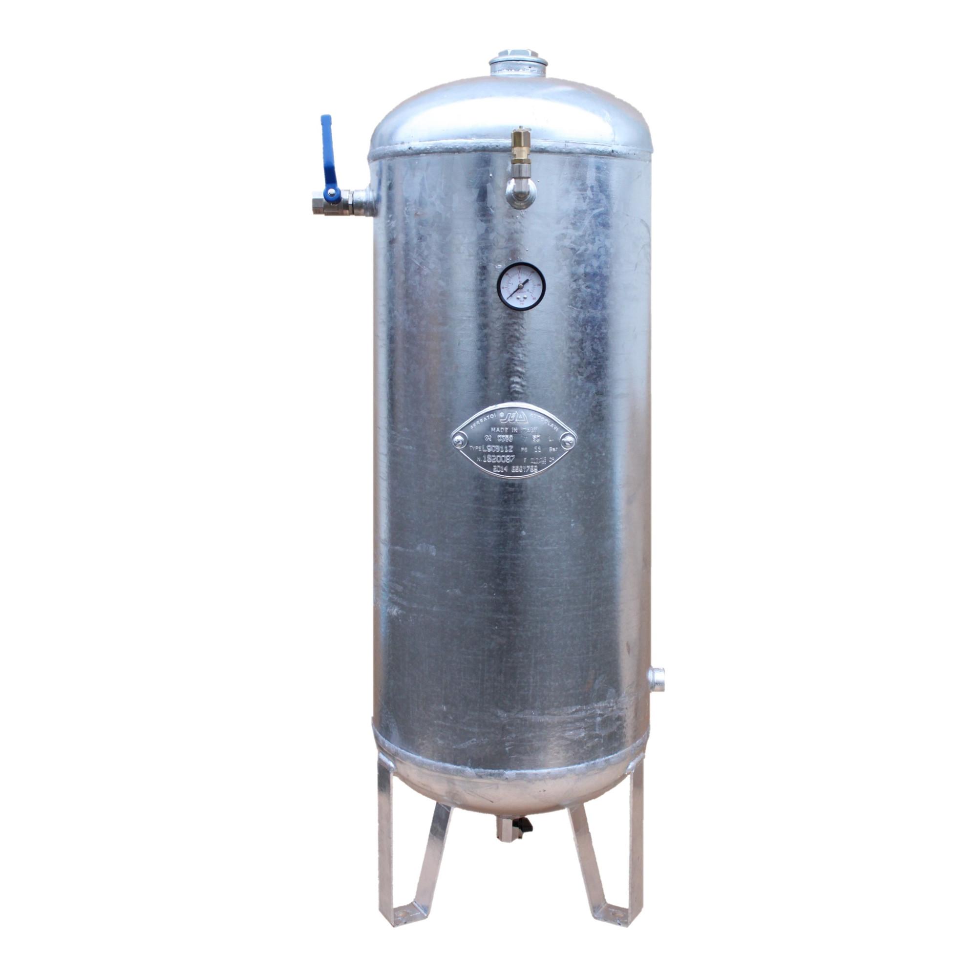 Aerotec Druckluftbehälter stehend 90 L -11 bar verzinkt ohne Anbausatz aus Stahl für Kompressoren, 2009695)