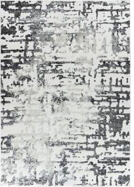 MDA Rugs Petra Collection Grey/White Abstract Area Rug