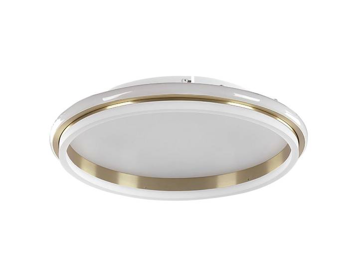 Beliani Deckenleuchte Taping 64/64/7 cm, Goldfarben, Metall, LED integrated, 64x7x64 cm, Lampen & Leuchten, Innenbeleuchtung, Deckenleuchten, Deckenleuchten