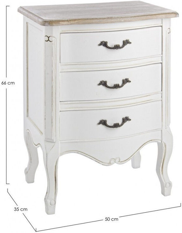 giordanoshop Cassettiera 3 Cassetti Justine in Legno...
