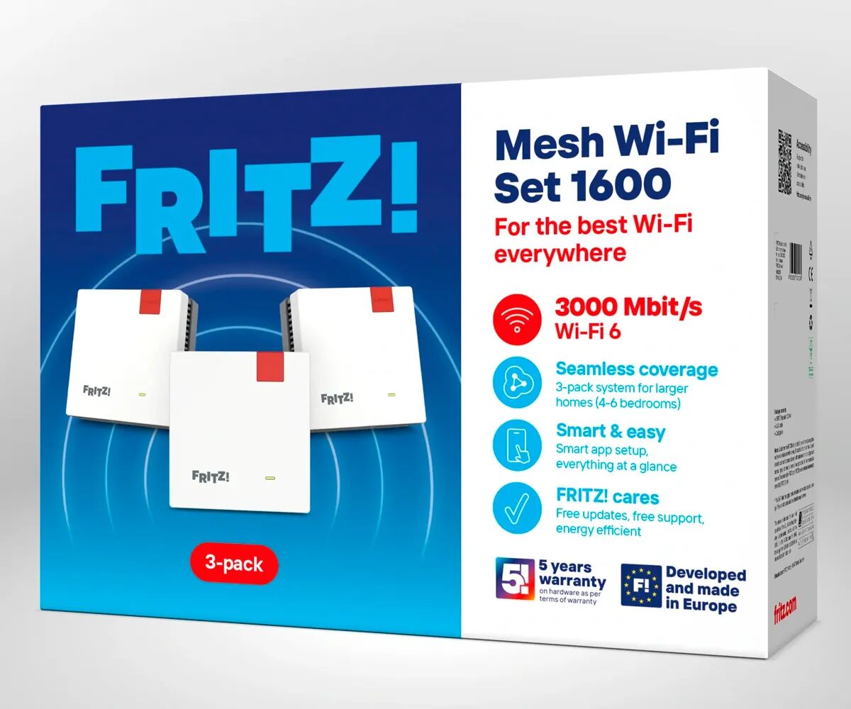 Fritz! Mesh Set 1600 Blanco / Set De 3 Repetidores Wi-Fi