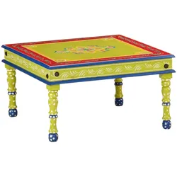 vidaXL Couchtisch Grün Handbemalt Massivholz Mango