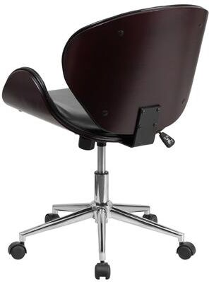 Lancaster Home Mid-Back Wood Conference Office Chair with LeatherSoft Seat