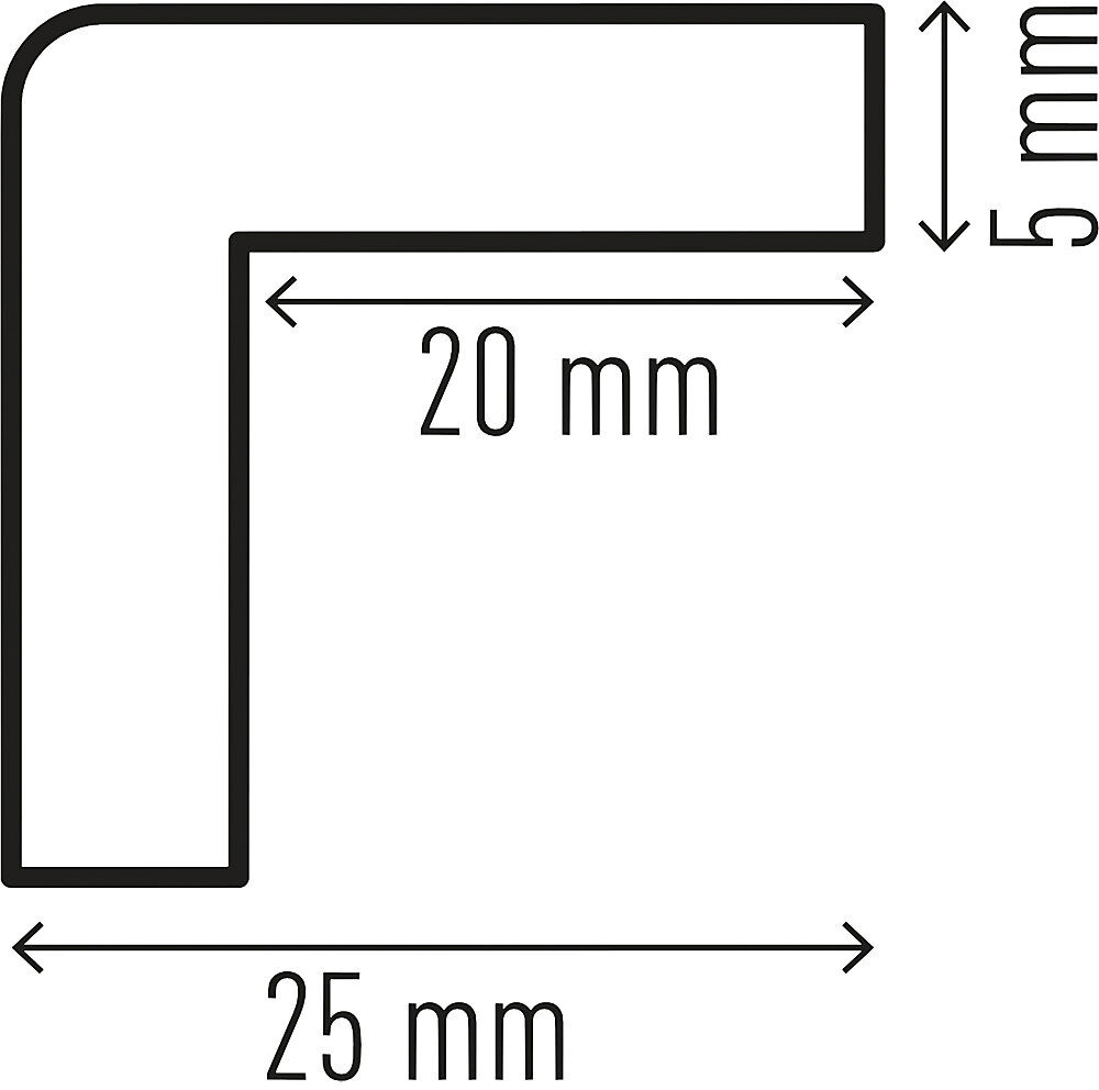 Eckschutzprofil, magnetisch, Typ C20, 1-m-Profil, BxH 25 x 25 mm, schwarz / gelb, ab 5 Stk DURABLE