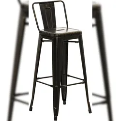 Proregal CHEFGASTRO Barhocker ANDES antik HxBxT 96x44x43cm Metall Schwarz-Gold Barstuhl