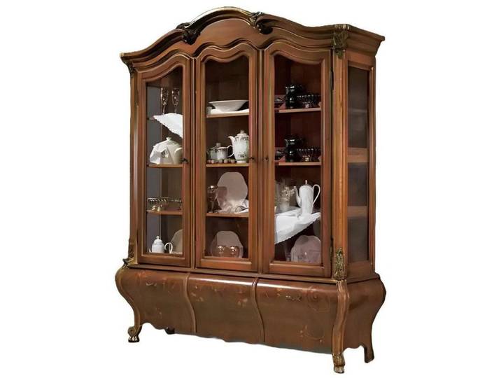 Xlmoebel Vitrine Luxus Holz Vitrine in Braun mit elegantem Design und Stauraum (1-St., Vitrine) Hergestellt in Europa