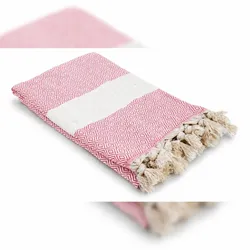 my Hamam Pestemal Hamamtuch pink naturbeige ca. 100x180 cm "Diamant"