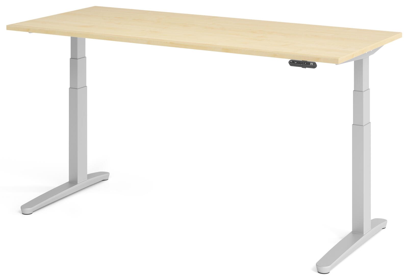 HAMMERBACHER VXBHM19/3/SS elektrisch höhenverstellbarer Schreibtisch 65,0 - 130,0 cm - elektrisch Ahorn / silber