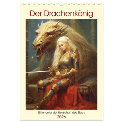 Der Drachenkönig. Ritter unter der Herrschaft des Biests (Wandkalender 2026 DIN A3 hoch), CALVENDO Monatskalender