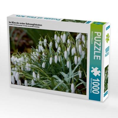 CALVENDO Puzzle Im März die ersten Schneeglöckchen | 1000 Teile Lege-Größe 64x48cm Foto-Puzzle für glückliche Stunden
