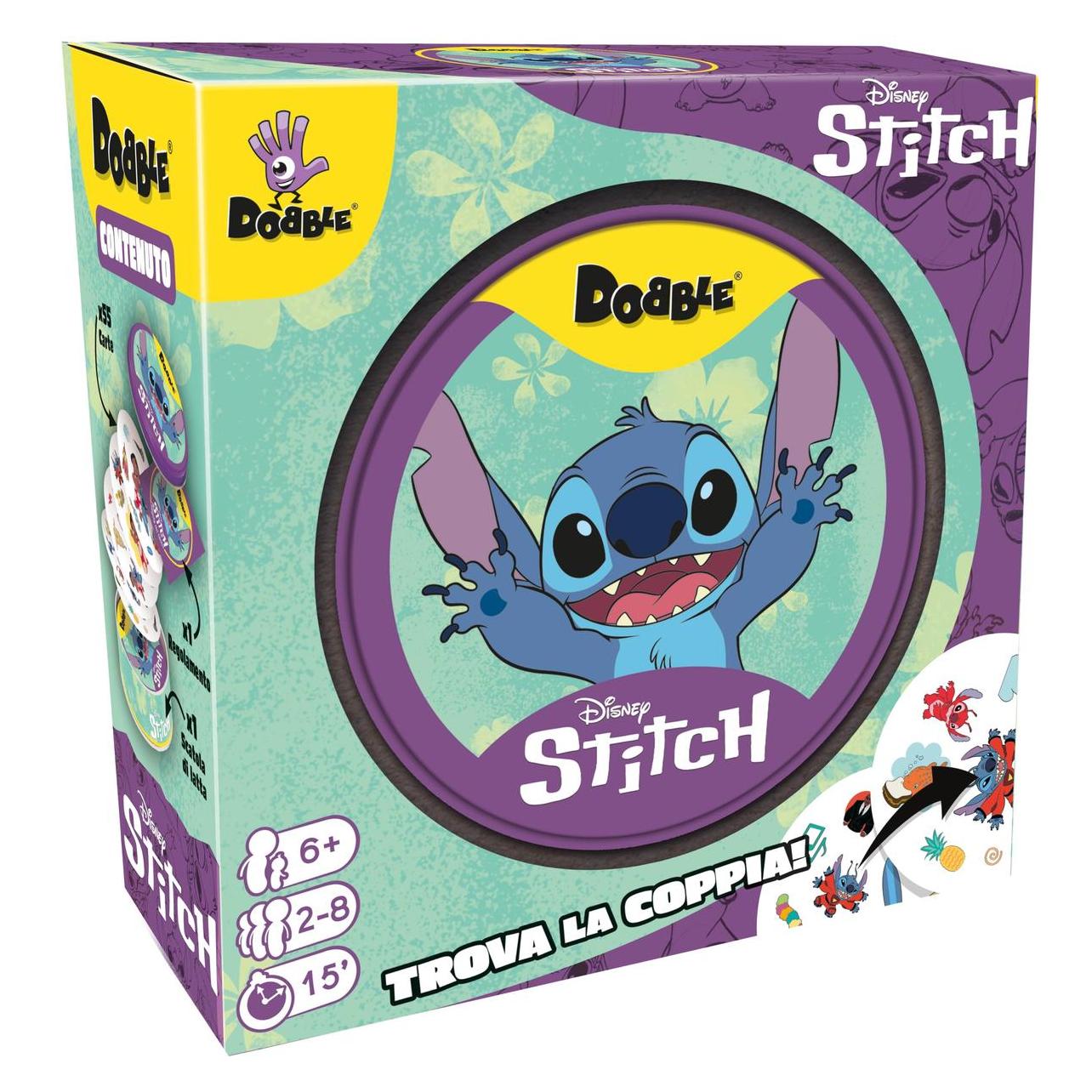 Asmodée Dobble Stitch (Eco-Sleeve) (Deutsch, Englisch, Französisch, Italienisch, 2 - 8 Spieler) (8240)