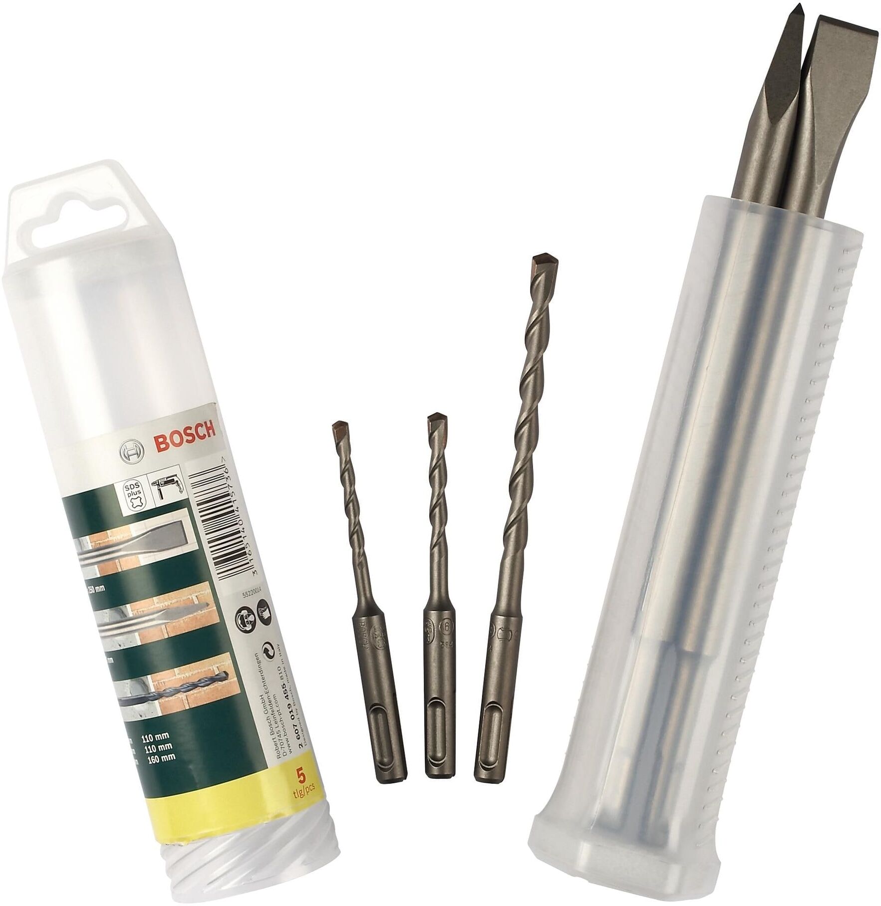 Hammerbohrer BOSCH "und Hammerbohrer-Set, 5-teilig", silber (silberfarben), Bohrer, Hammerbohrer silberfarben Einheitsgröße