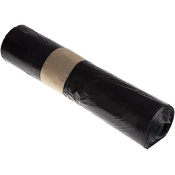 RS PRO 50 Stk Müllsäcke, Kunststoff, Schwarz, 80 90L, Abfallsack, Schwarz