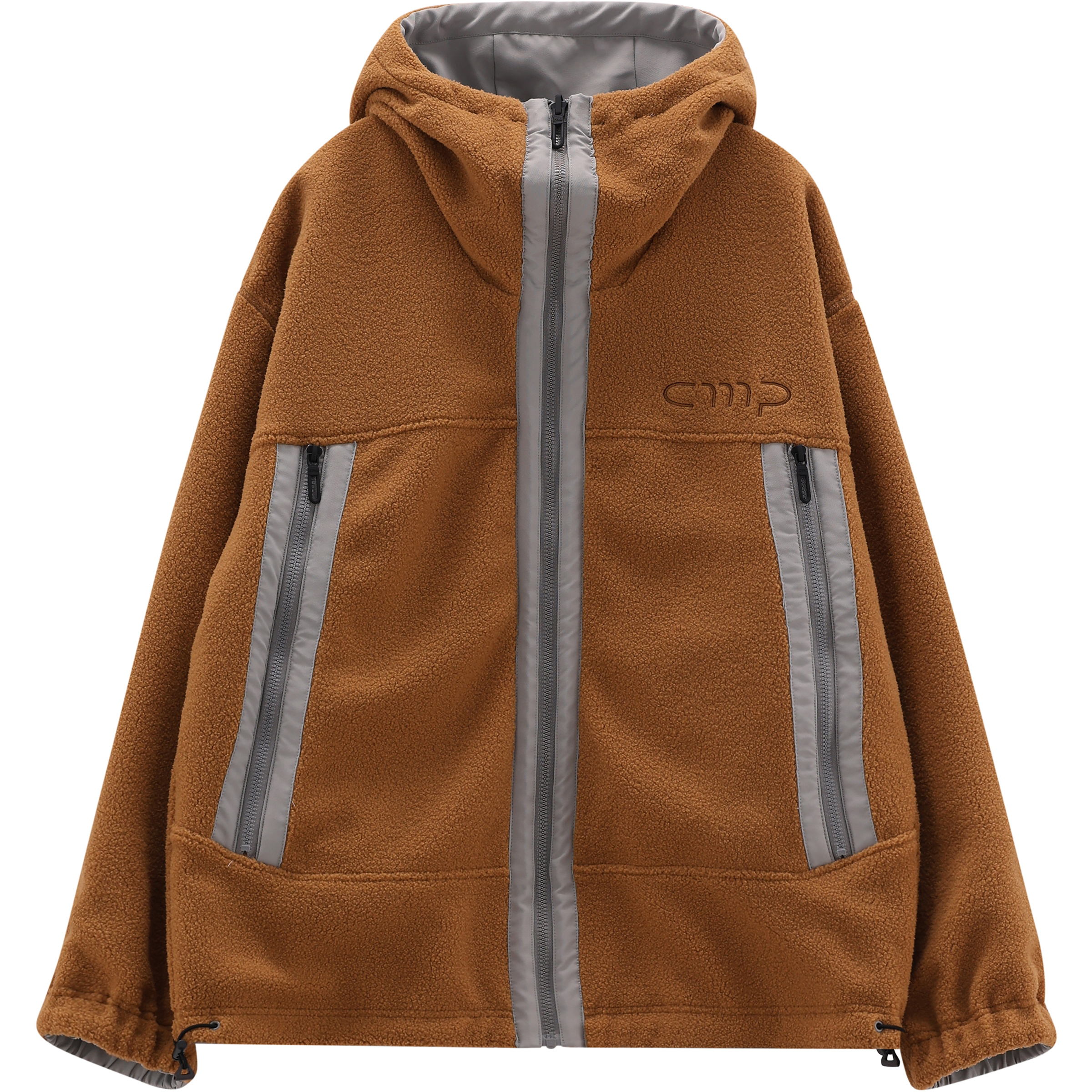 CMP Collective (of) Moving People Reverse Herren Fleecejacke grau Größe XL Lifestyle Winddicht