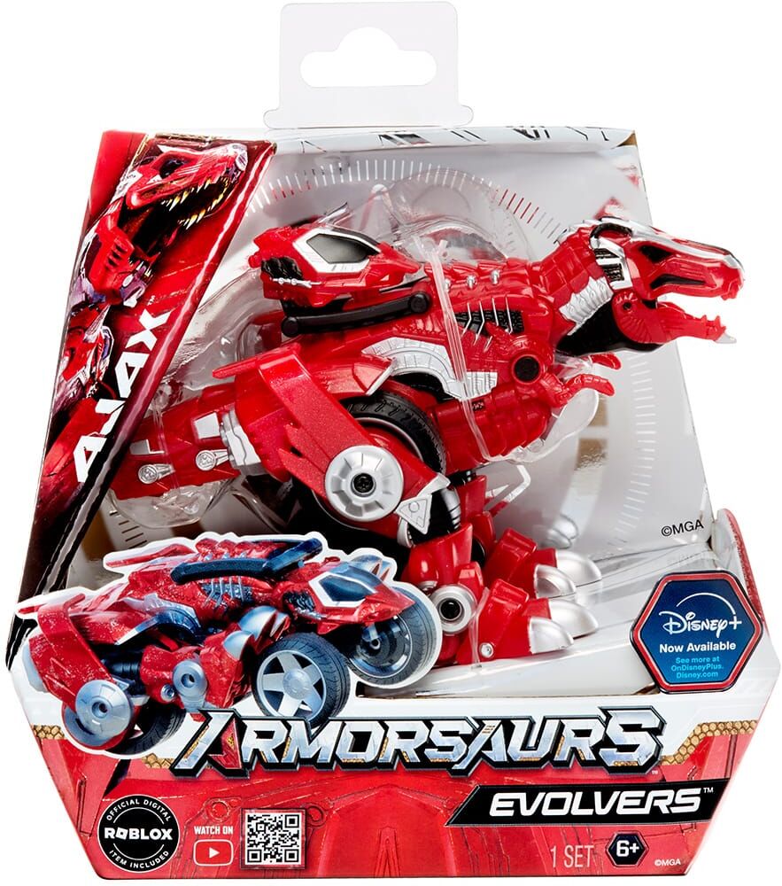 Armorsaurs Evolver Ajax Transforming Dinosaur Toy - 2-in-1 Red T-Rex and Vehicle Mode - Ages 6 and Over - MGA Entertainment