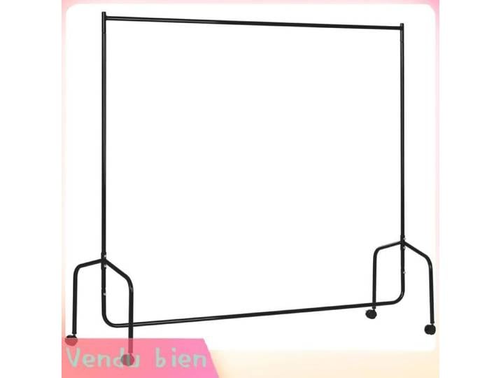 LIA Portant vêtements roulettes charge 140kg acier noir 180x60x170cm