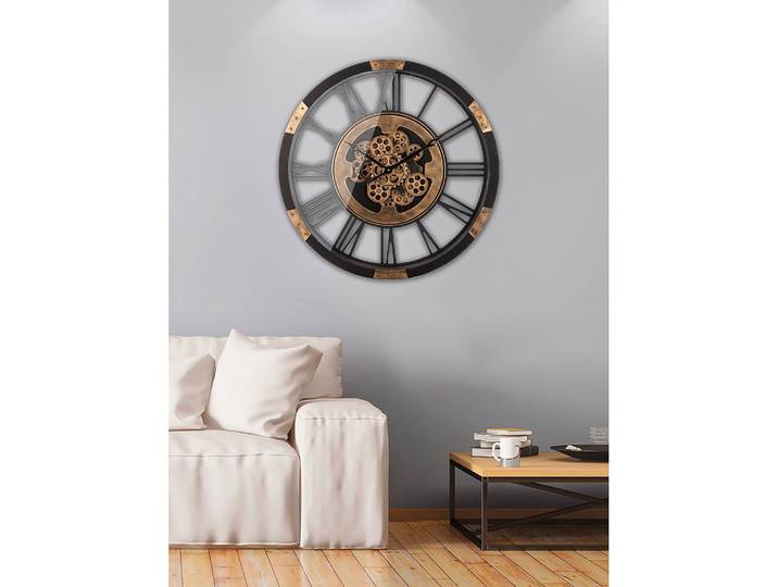 Horloge murale Setoria Fer / MDF Ø 68cm Noir