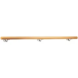 Relaxdays Handlauf Holz, Buche, 1500 mm/150 cm/1,5 m, Wandhalterung, mit Dübeln, rustikal 42 mm Durchmesser, natürlich