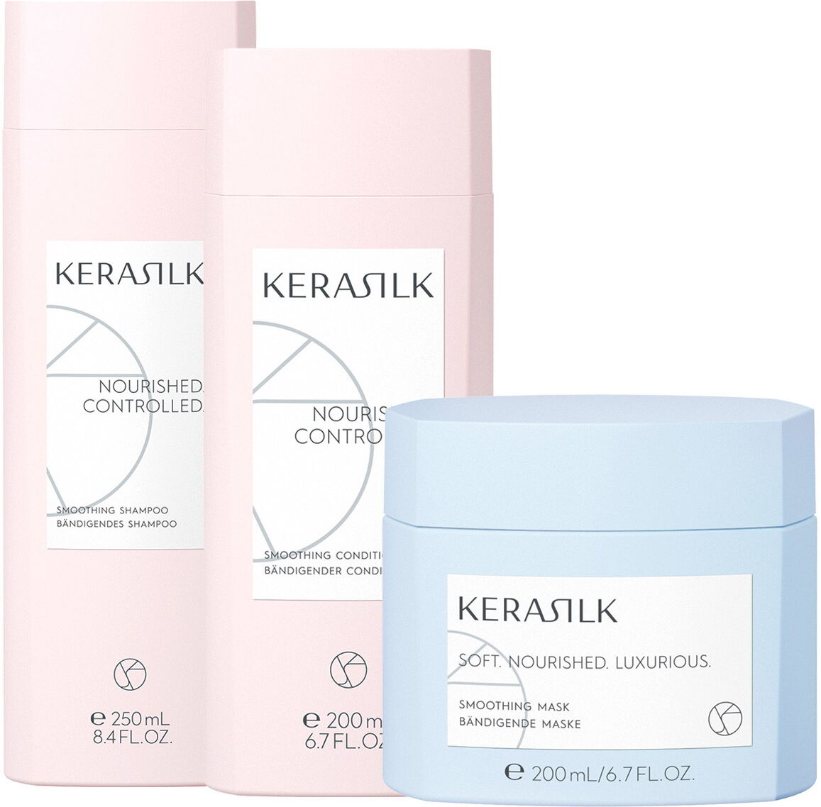 650ml KERASILK Smoothing Set (Shampoo 250ml + Conditioner 200ml + Maske 200ml)