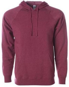 Independent Trading Co. PRM33SBP Blend Raglan Hooded Pul T-Shirt in Crimson size 3XL   Cotton/Polyester