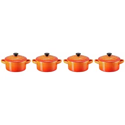 LE CREUSET Mini-Cocotte 4er-Set 10cm Ofenrot - D ca. 10.00