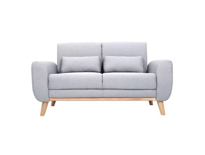 Miliboo Design-Sofa 2 Plätze Stoff Grau Eichenbeine EKTOR