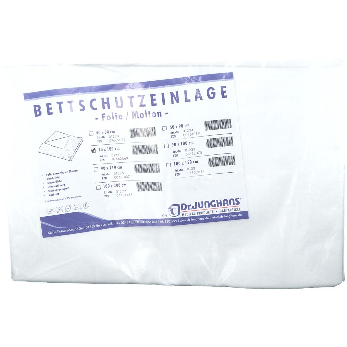 Bettschutzeinlage Folie Molton 70x100 cm 1 St Einlagen