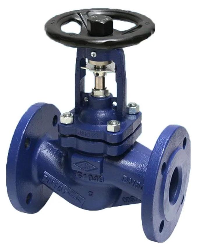 ARI Faltenbalg-Absperrventil, FABA-PLUS, 100mm, PN25, EN-JS1049, blau, 1 Stk.
