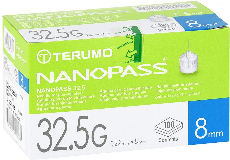 Terumo Nanopass 32,5g Pen Kanüle 0,22x8mm