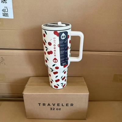 Uplift Essentials Stainless Steel Tumbler 32oz 40oz With Straw Lid Vacuum Insulated Travel Mug cherry 32oz