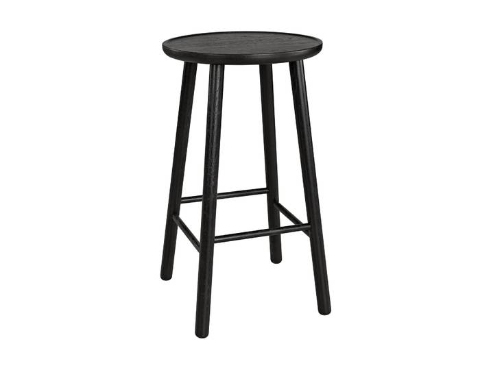 Hans K ZigZag tabouret de bar rond 63 cm Lasuré noir