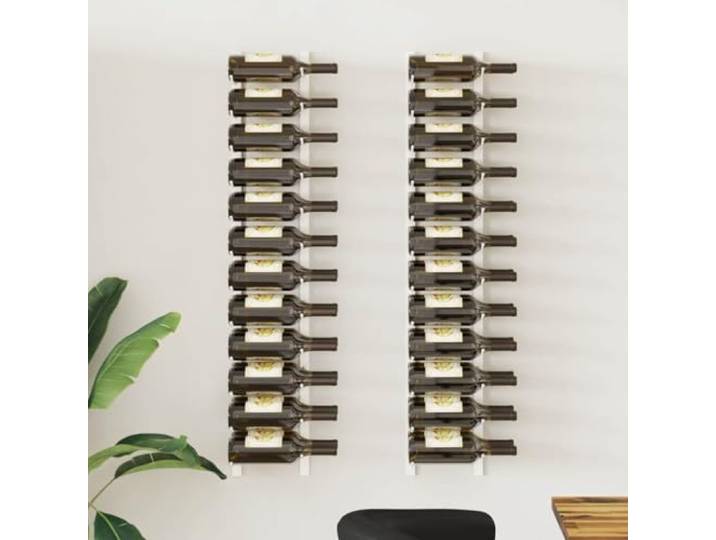 HBBMGYD Weinregal, Wandmontage, für 24 Flaschen, Eisenweiß Modernes Design, glatte Oberfläche, einfache Montage, für Küche oder Bar