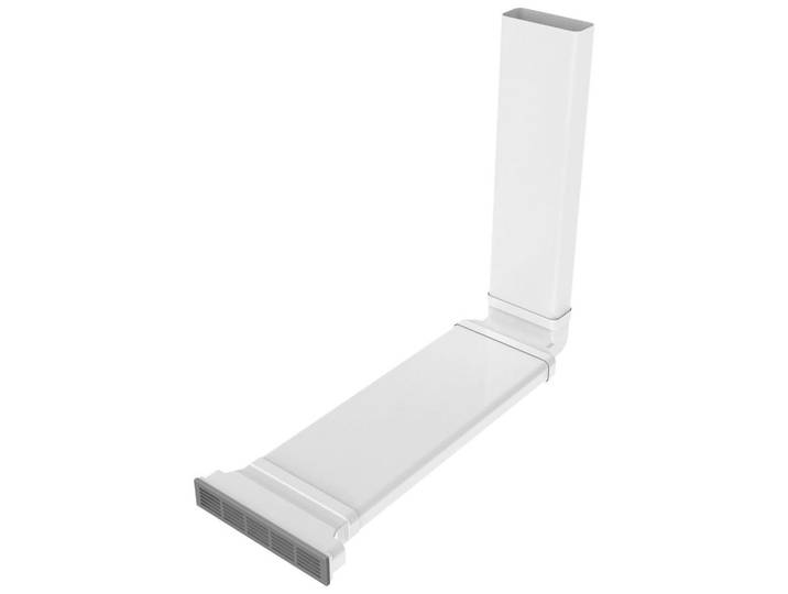 Amica Abluftkanal PSD 100, Weiß, Kunststoff, 80x6.6x30.6 cm, Küchen, Küchenelektrogeräte, Dunstabzugshauben