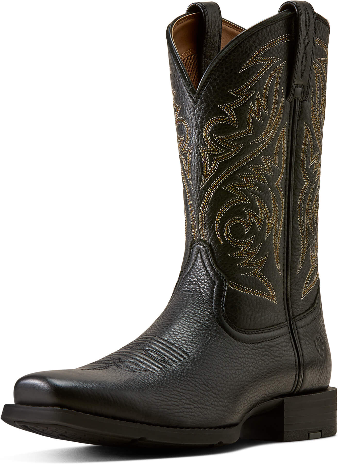 Men's Sport Herdsman Cowboy Boots in Black Deertan, Size: 7.5 D / Medium by Ariat