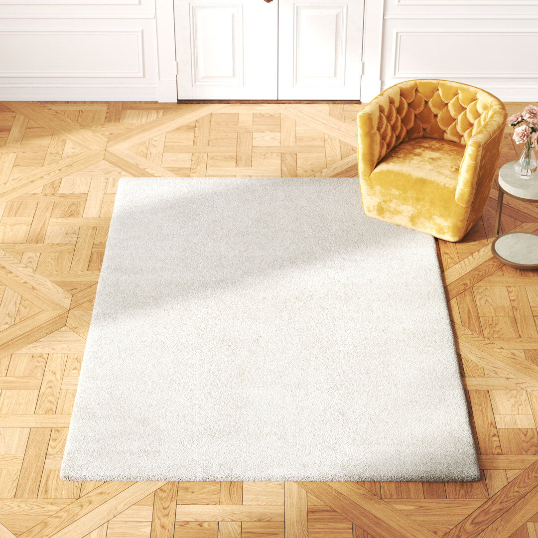 Etta Avenue Elsa Rectangle Shaggy Area Rug Cream Rectangle 160 x 230cm