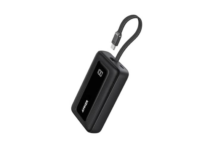 Anker Zolo Powerbank, 10.000mAh, 30W, Ingebouwde USB-C-Kabel