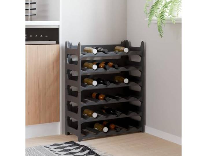 smnyxs Weinregal für 36 Flaschen, stapelbares PP-Regal für Keller Stabiles Polypropylen, UV-beständig, 6 Behälter pro Regal, stapelbar, für Küche, Speisekammer, Bar, Keller