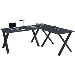 VCM VCM Holz Schreibtisch   Eckschreibtisch schlicht   160x130   L Form links oder rechts   Arbeitstisch Platte 50 cm tief   Computertisch Büromöbel - Lona X