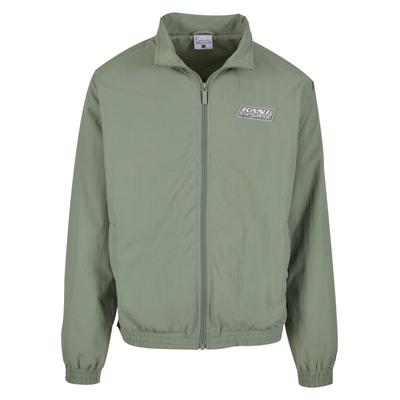 Trainingsjacke KARL KANI "Karl Kani Karl Kani Sport Patch Essential Trackjacket", Herren, Gr. S, grün, 100% Polyamid, unifarben, normal, amerikanischer Ausschnitt, Jacken Trainingsjacke
