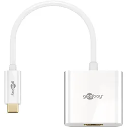 Goobay 66259 USB-C™-Adapter HDMI, weiß, Weiß, 0.2 m - USB-C™-Stecker > HDMI™-Buchse (Typ A)