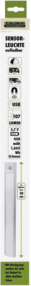 EAL LED Sensorleuchte Caravan aufladbar 30 cm